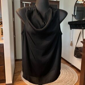 Express satin cowl neck tank black medium